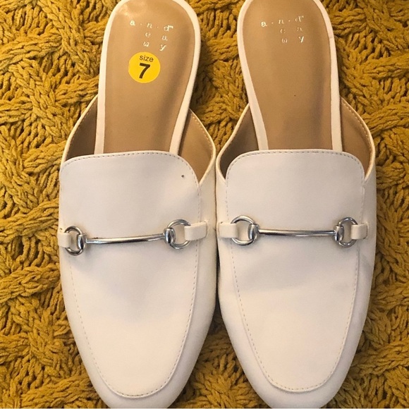 a new day White Mules with Silver Horsebit Detail - Picture 1 of 4